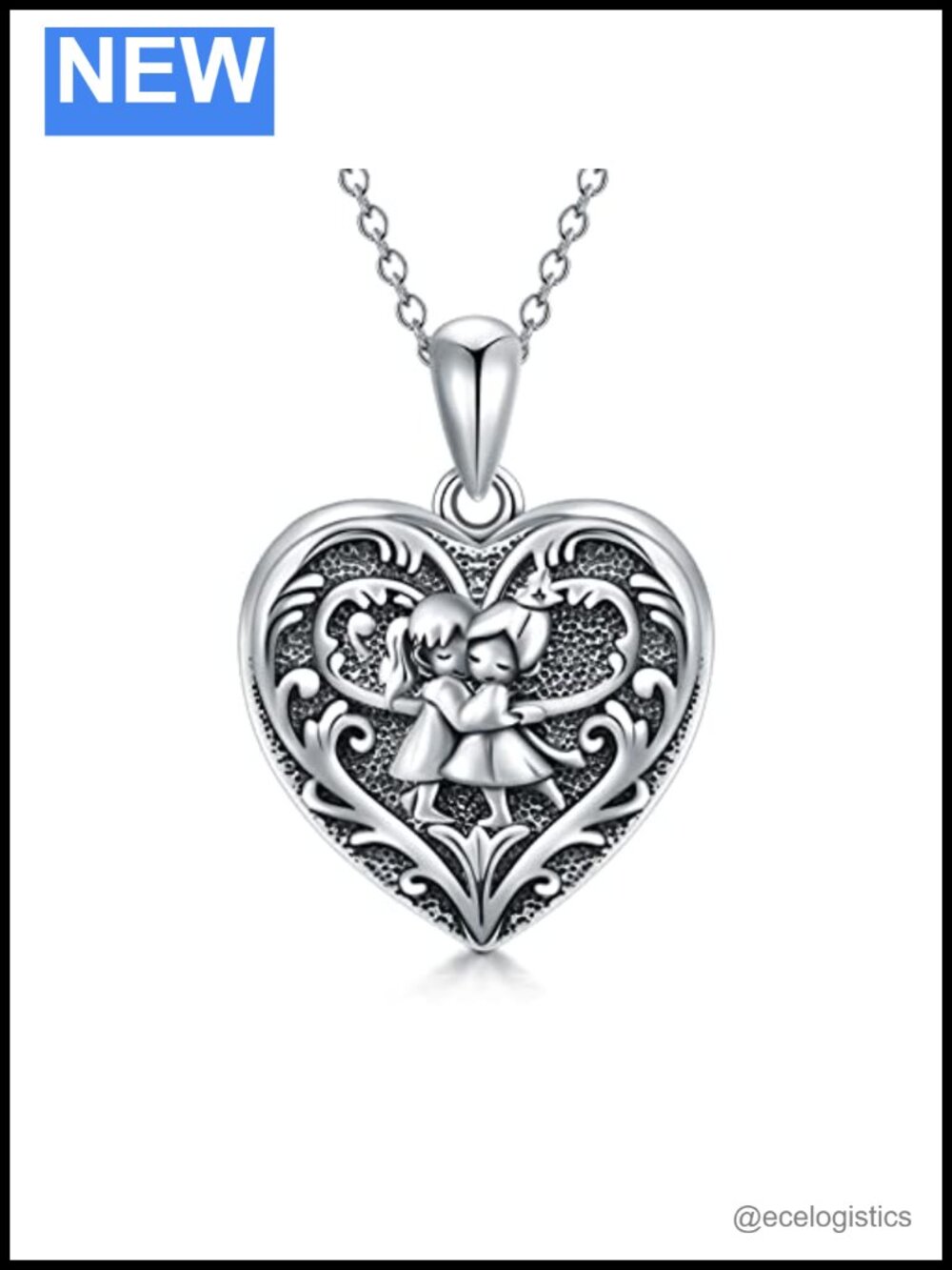 Soulmeet Sterling Silver Heart Locket Necklace